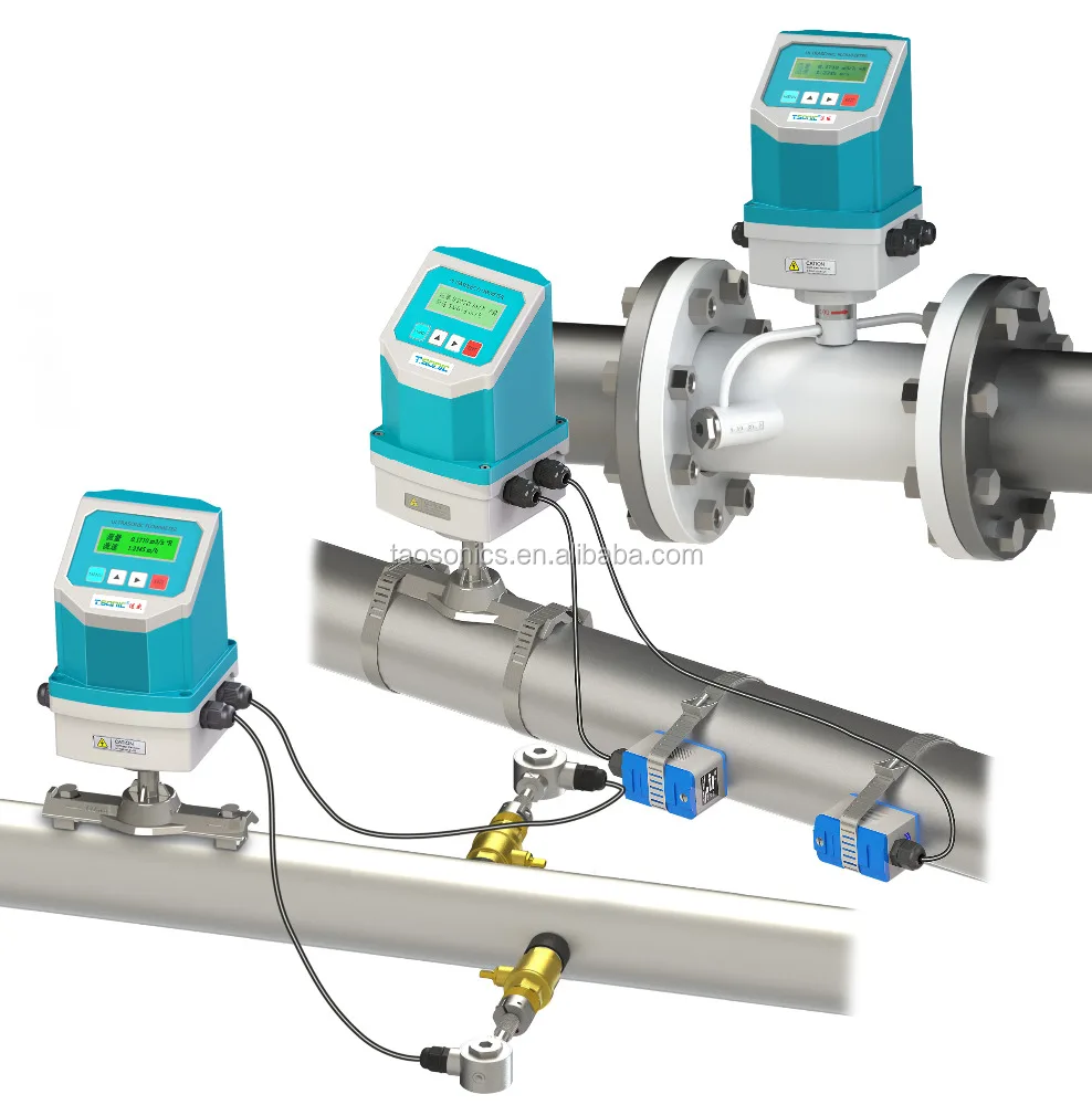 TSONIC TUF-2000F2 Integrated IP68 OCT Pulse Output Quantitative Control PLC And DCS Ultrasonic Water Flow Meter