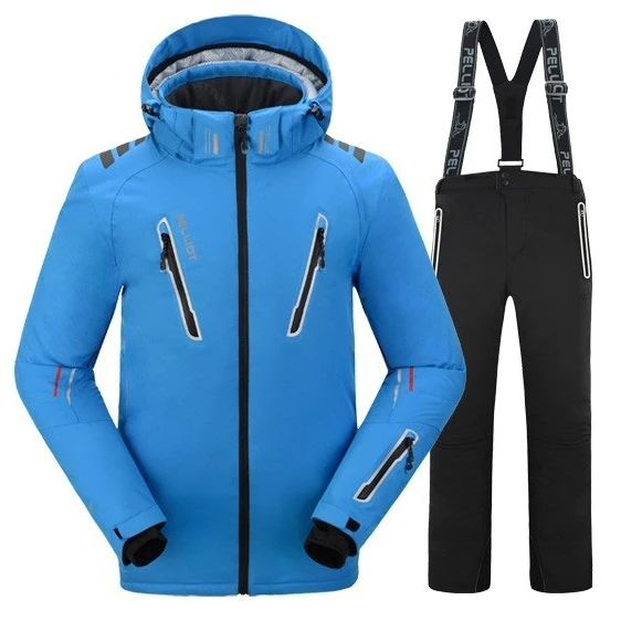 
Pelliot Ski Snow Wear Thicker Men Adjustable & Detachable Hood 9000mm Snow Suit Men Waterproof Ski Jackets 