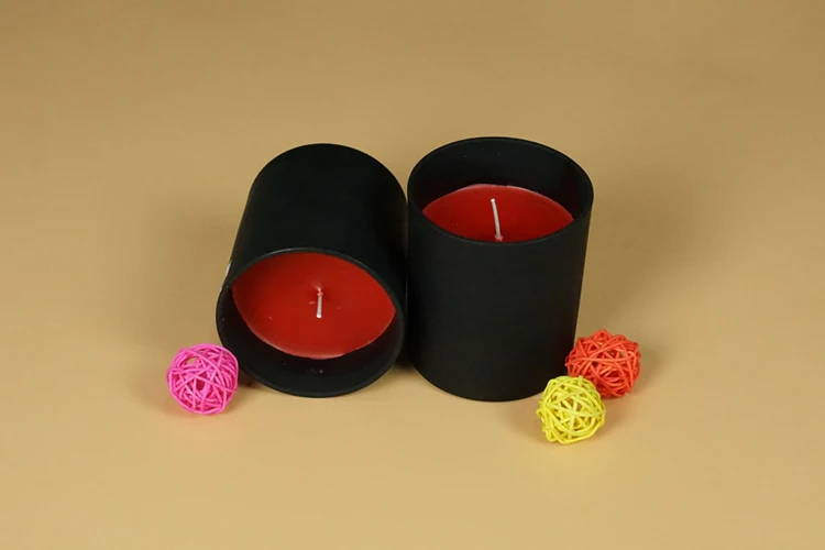  Высокоароматизированная 100% соевый воск натуральная свеча черная стеклянная банка контейнер свечи с крышкой покупка онлайн-подарка стойкий аромат