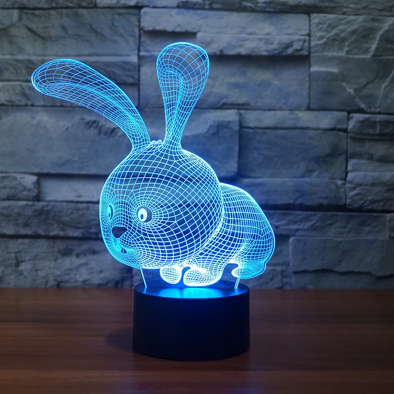 2017 Lamparas 3D LED Night Light Mood Lamp for Holiday Lamp 3D Bulbing Light USB Wood Color Changing FS-3323
