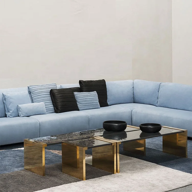 Light luxury color matching combination sofa set high-end living room furniture sofa sample design corner sofa set