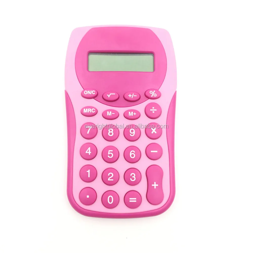 
T0094 Low MOQ color plastic hand calculator with and custom logo at mini size 