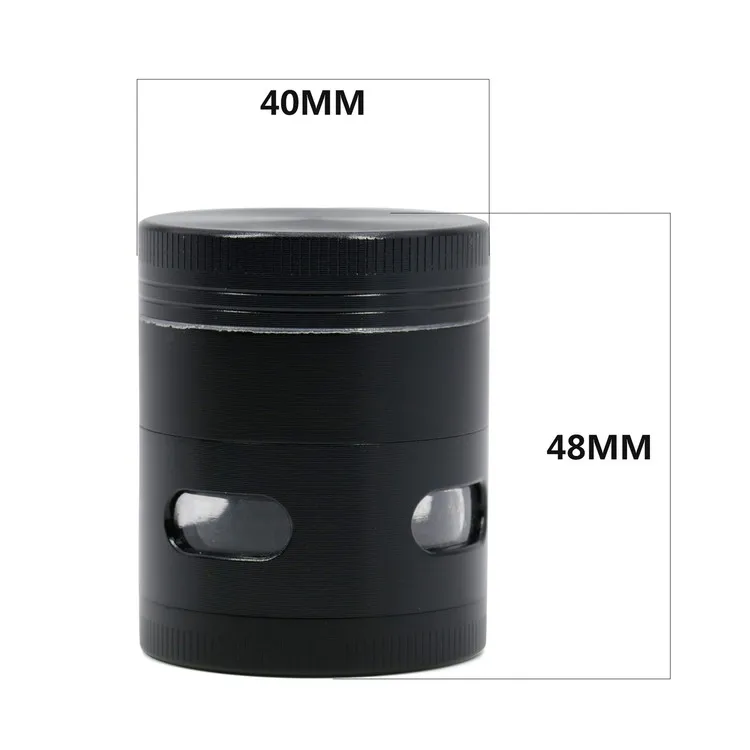 Wholesale 4 Parts 40mm Zinc Alloy Side Window OEM LOGO Grinder