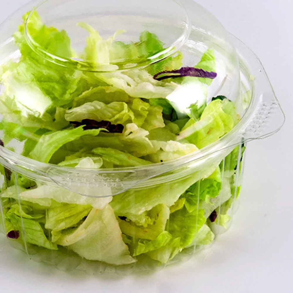 
disposable fruit RPET/PET transparent food grade salad packaging box plastic 