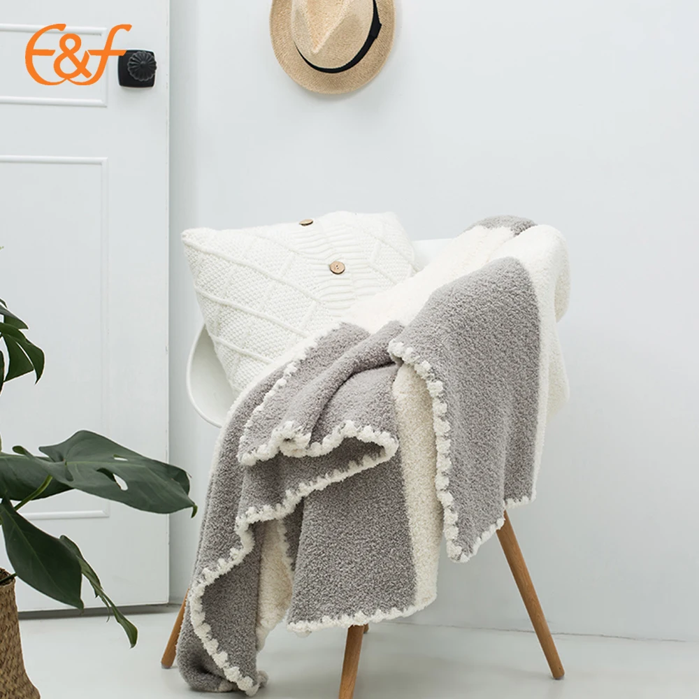 100% polyester all weather sensory knitted throw blanket