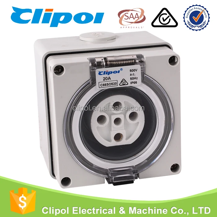 Промышленные розетки SAA Стандартный Поликарбонат водонепроницаемый 5 pin 20 amp электрической розетке
