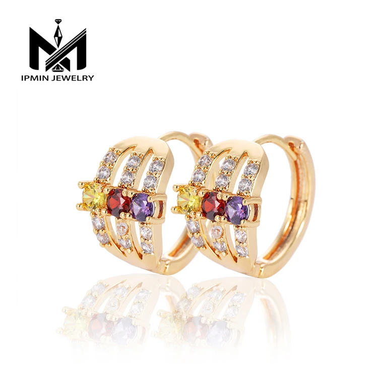 Fashion light luxury jewelry zircon large earrings for women