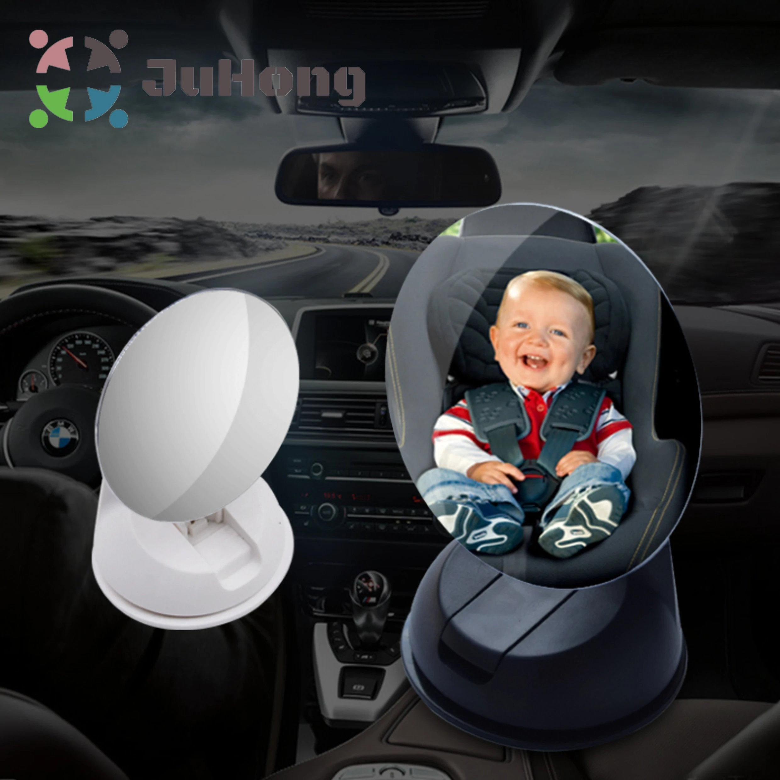 Wholesale Frameless Baby Car Mirror Convex Wide Angle Mirror with Suction Cup Blind Spot Mirrors Fully Adjustable 75mm 85mm