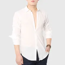 Quick Drying Men’s Casual Chambray Shirts Summer Beach Style Outdoor Jacket Cotton Long Sleeve Brands Autumn Sale!