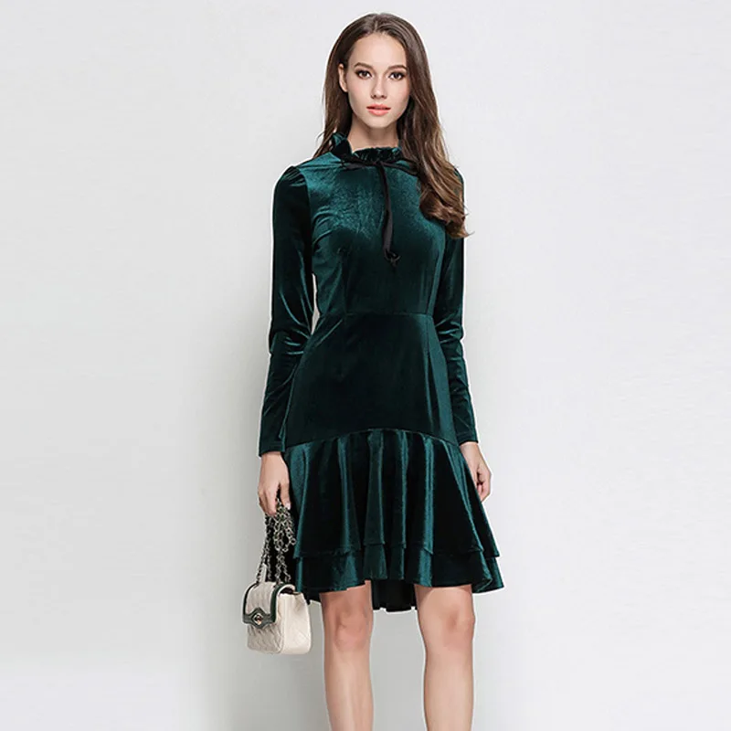 Maxnegio amazon 2018 custom clothing manufacturers velvet dress