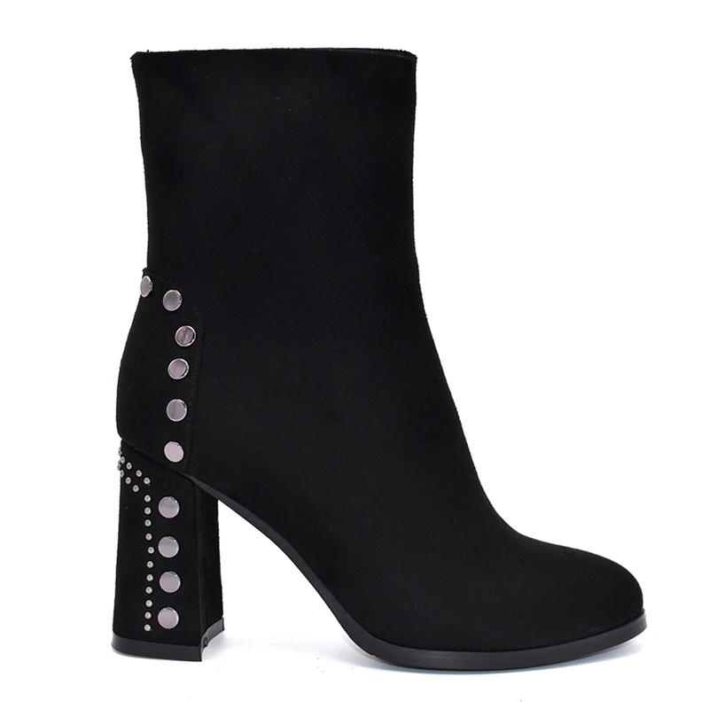 WETKISS Factory Wholesale Russian Women Winter Boots Thick High Heels Ladies Ankle Boots Fashion Mature Women Boots Shoes Ladies