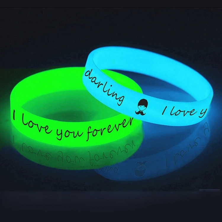 Custom Imprinted Silicone Wristband Glow In The Dark