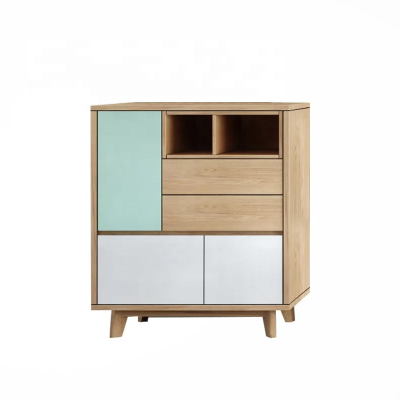 Jieshi Design Nordic Style Youth Living Room Furniture Simple Storage Sideboard Solid Wood