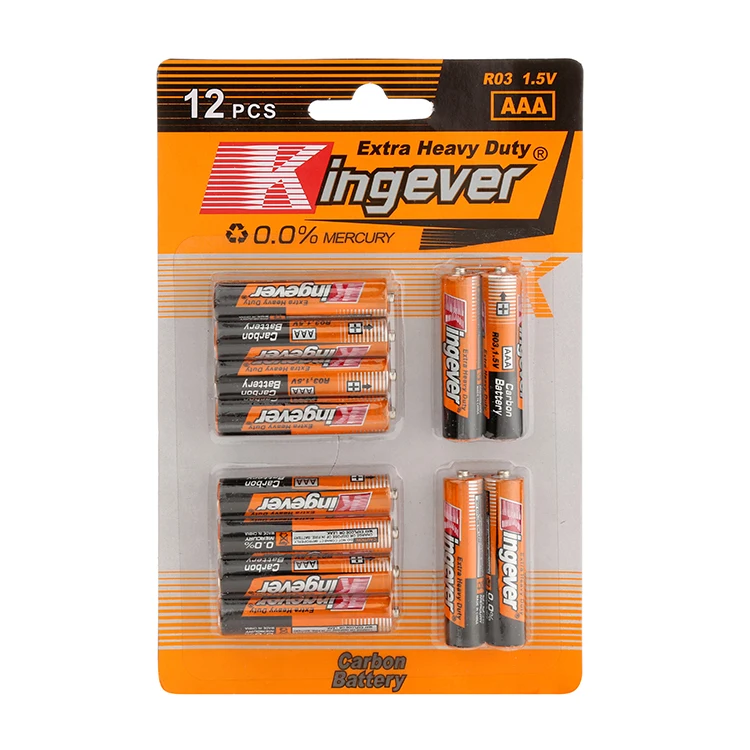 R03 AAA UM-4 1.5 V zn -MnO2 dry cell 12pack