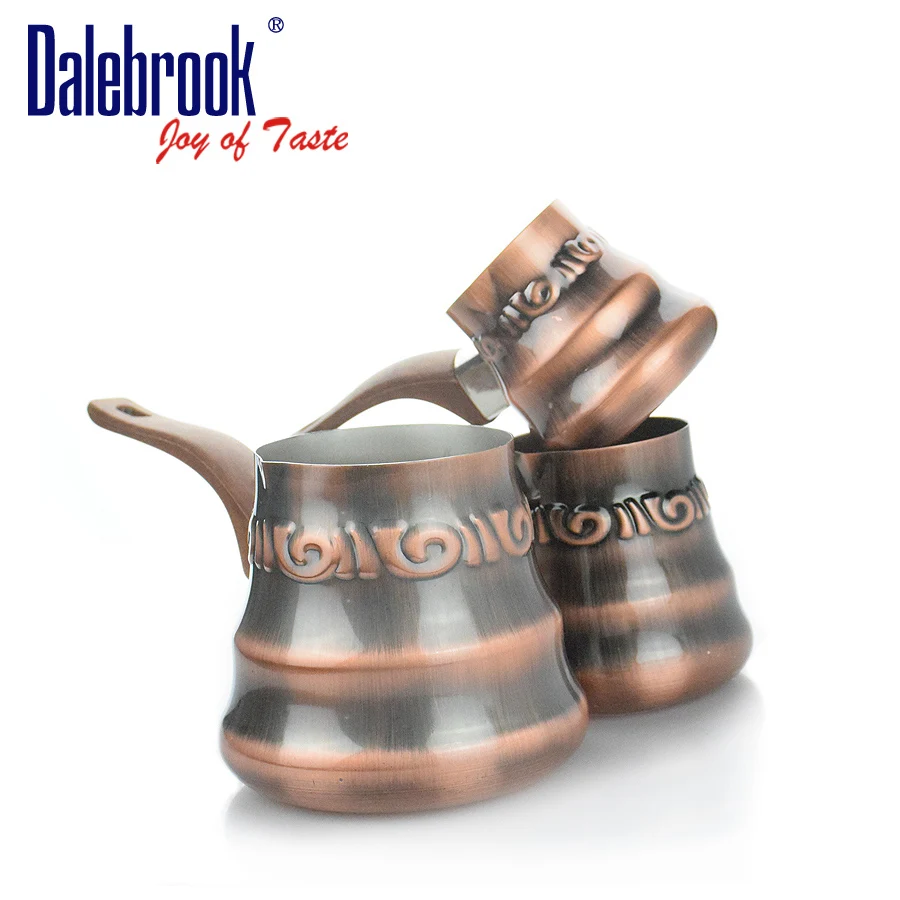 
Dalebrook Turkish Arabic Greek Cezve Ibrik Coffee Warmer Induction Tea Milk Brass Stainless Steel Coffee Pot Cookware Set 