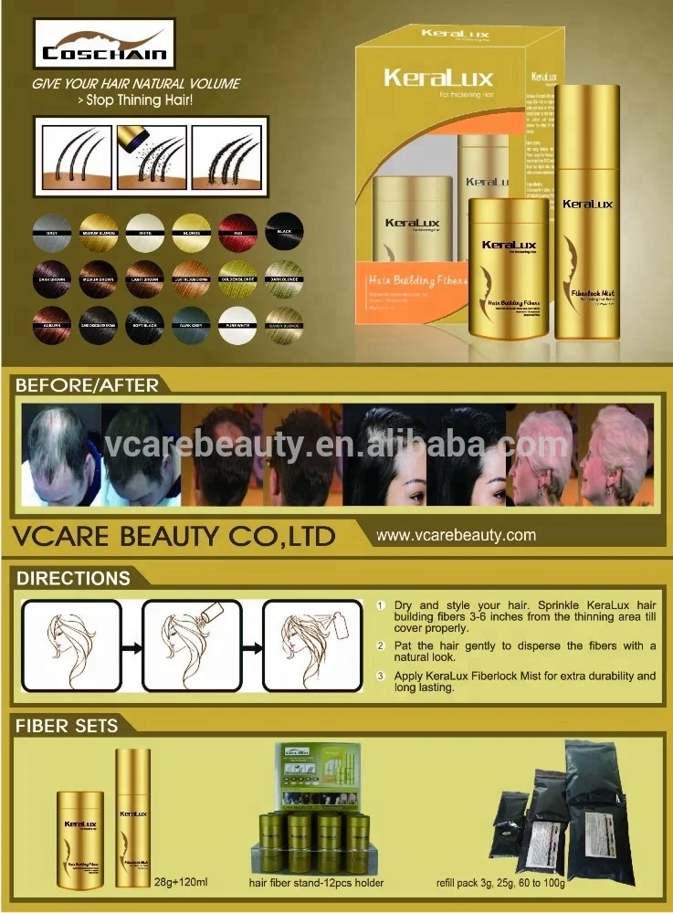 free shipping make hair raw material fibers hair fiber refills