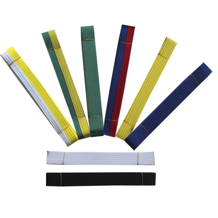 Cheap taekwondo karate judo 100% cotton color belt/ martial arts training equipment