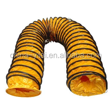 orange color pvc tarpaulin flexible duct for air movers, good quality and reasonable price flexible duct for ventilating