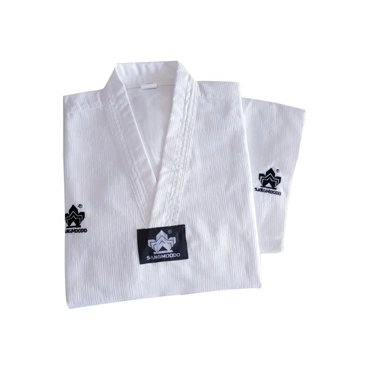 Custom white durable breathable polyester cotton beginners korea dobok taekwondo uniform