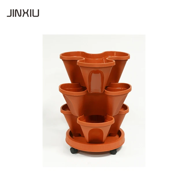 
ourdoor plastic indoor plant pot tower garden plastic stackable flower pots/ planter 