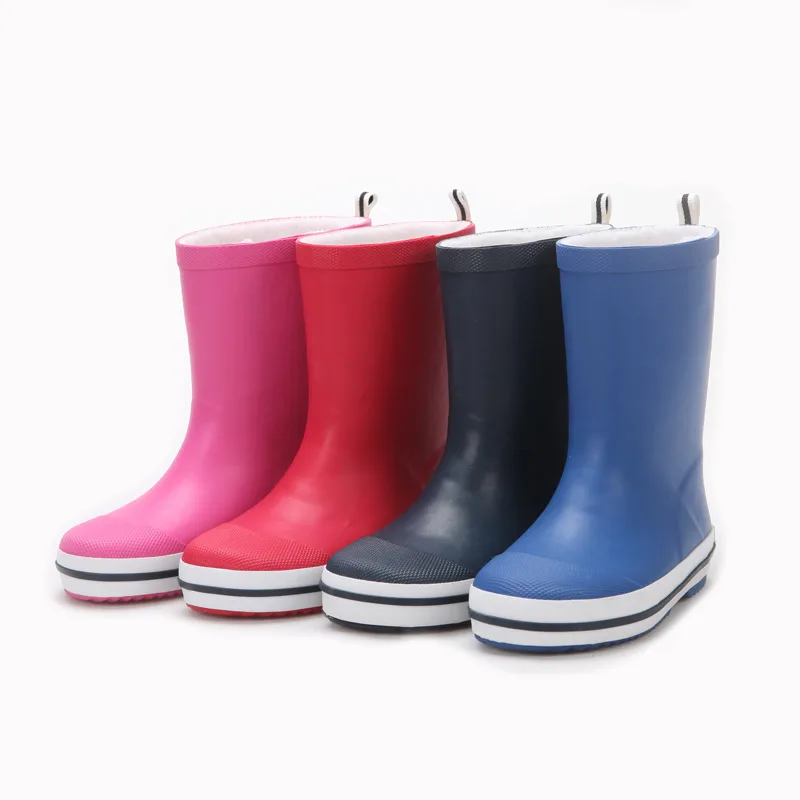 
manufacture cheap and high quality simple design natural rubber kids rain boots wholesale 