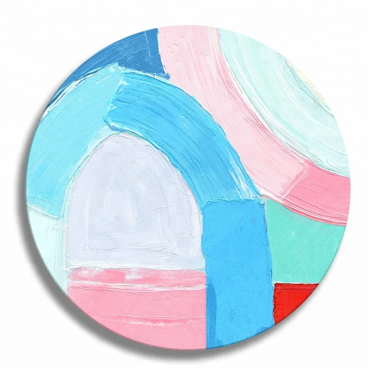 
Round shape Hand made painting canvas art for wholesale 