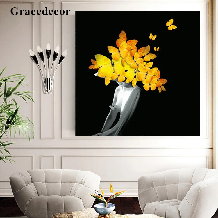 Wall Art Decor Pictures Abstract Nude Woman Crystal Resin Painting