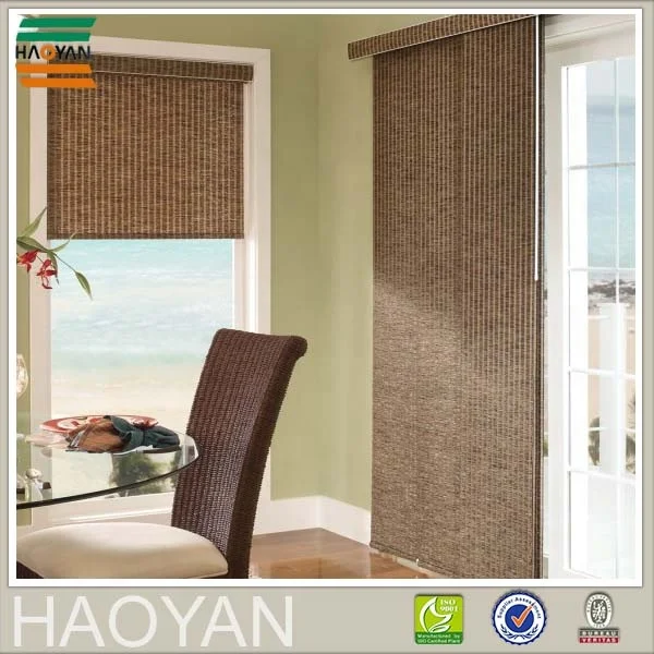 Haoyan products panel blinds part 4 way track with custom made blackout fabric