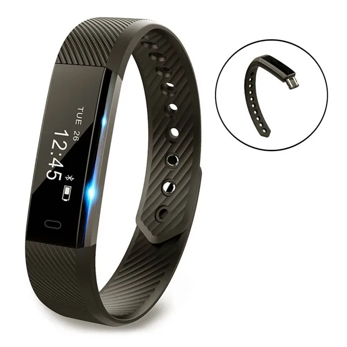 ID115 Smart Bracelet Fitness Tracker Step Counter Activity Monitor Band Alarm Clock Vibration Wristband