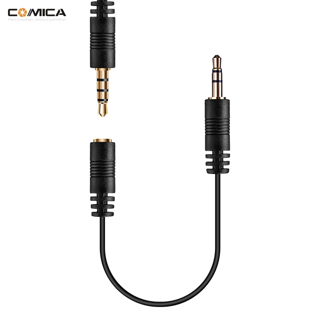 COMICA Female 3.5mm Audio Cable Converter Microphone Cable Adapter for Canon, for Sony, for Nikon cameras TRRS-TRS Adapter