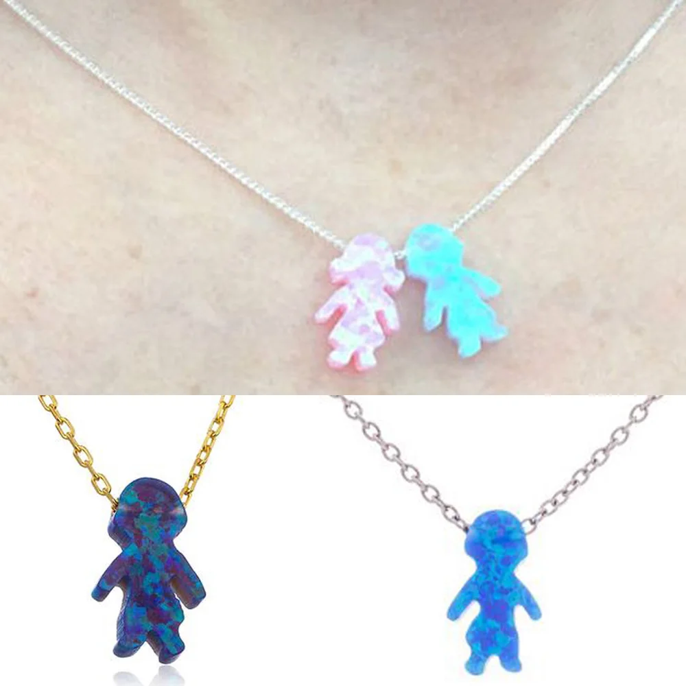 Женское ожерелье с подвеской из серебра 925 пробы опалом