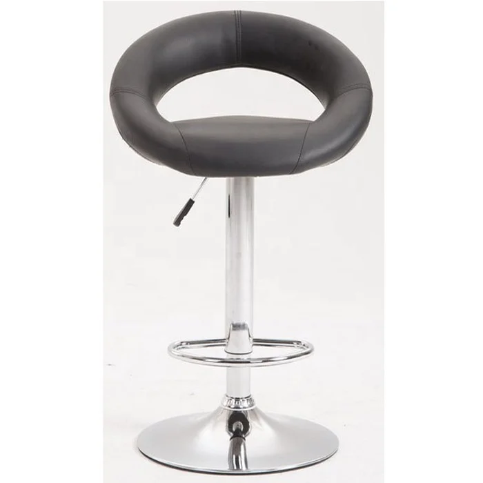 Регулируемый барный стул из искусственной кожи с низкой спинкой