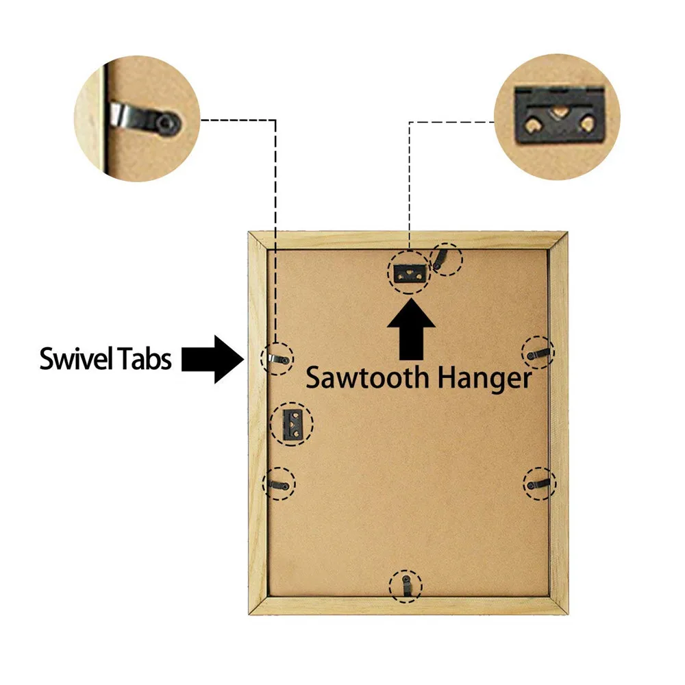 Photo Wood Frame with Mat for 8x10 Picture BLACK