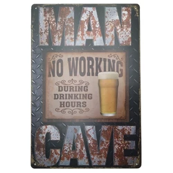Personalized man cave wall decoration custom made metal plaques retro tin signs