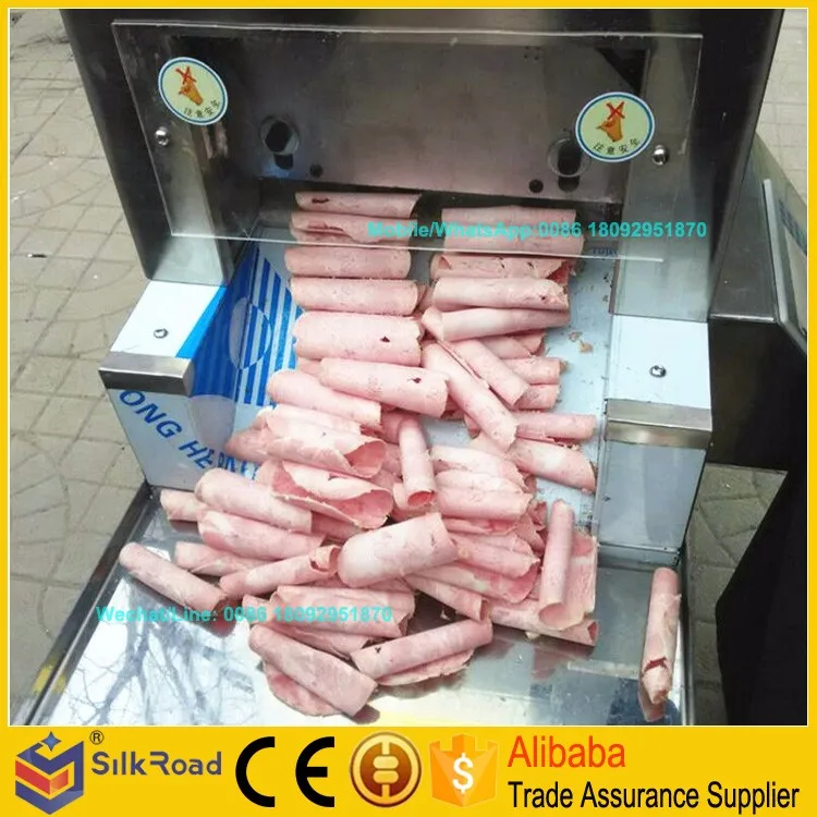 Commercial Full automatic fresh frozen beef ham bacon cheese meat slicer sausage steak slicing cutting machine