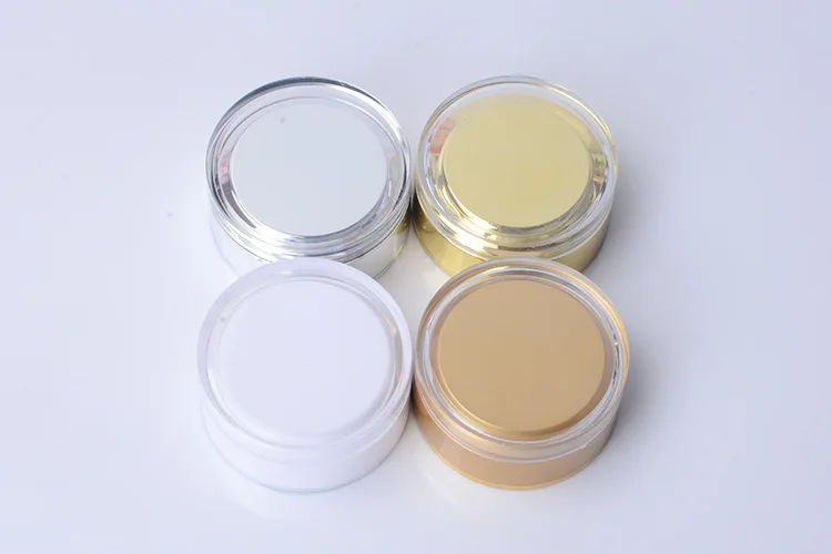 20g 30g 50g  Clear Frosted Cosmetic Face Cream Emulsion Lotion Glass Jar With Acrylic ABS Cap