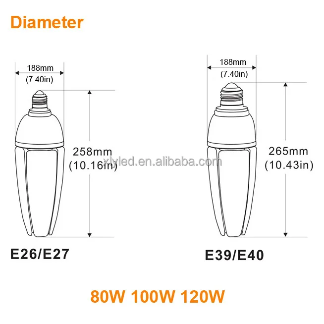 360 degree waterproof IP65 LED Corn Lamp Base E40 E27 E39 E26 LED Outdoor Lighting Replace CFL HPS Halogen LED Corn Bulbs