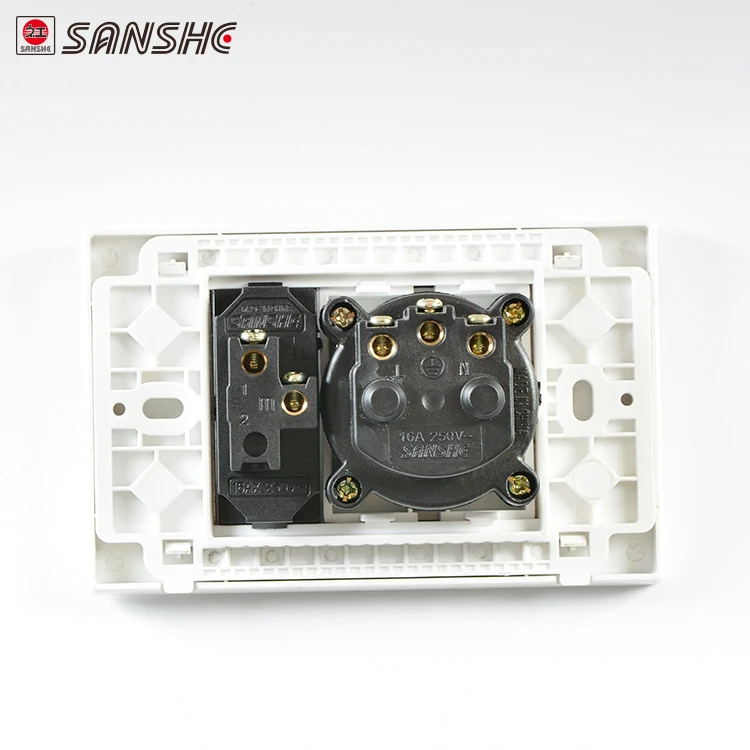 SANSHE  german type switch 16A high power 1 gang 2 way switch  Household appliances switch socket