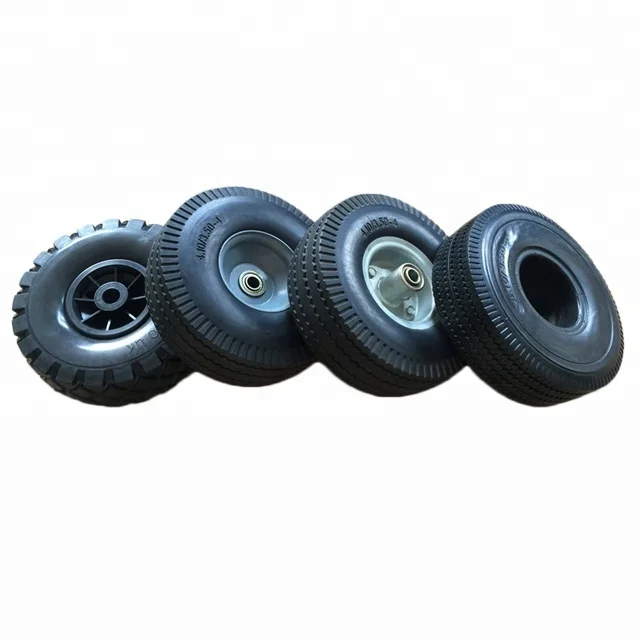 
4.10/3.50-4 China Manufacturer PU Foam Wheel Barrow Airless Tire For Sale 