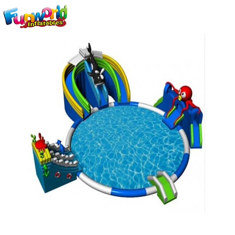 Commercial grade inflatable water park giant inflatable mobile water park for sale