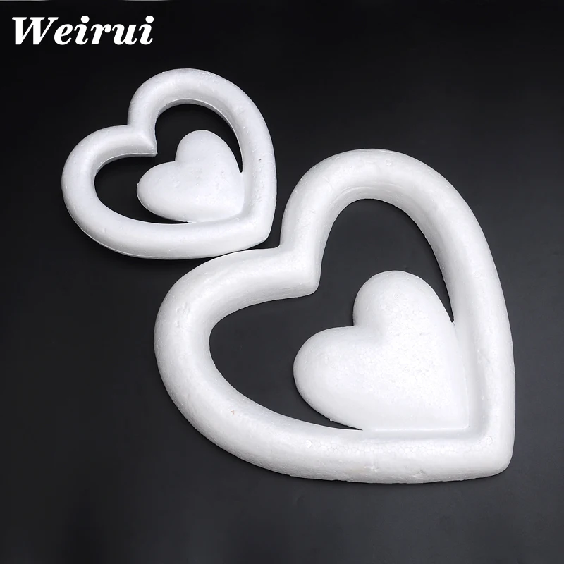 Large Size Poly Dragon Foam Heart Solid Hollow Love Wedding Decoration Mother Heart 45-80cm