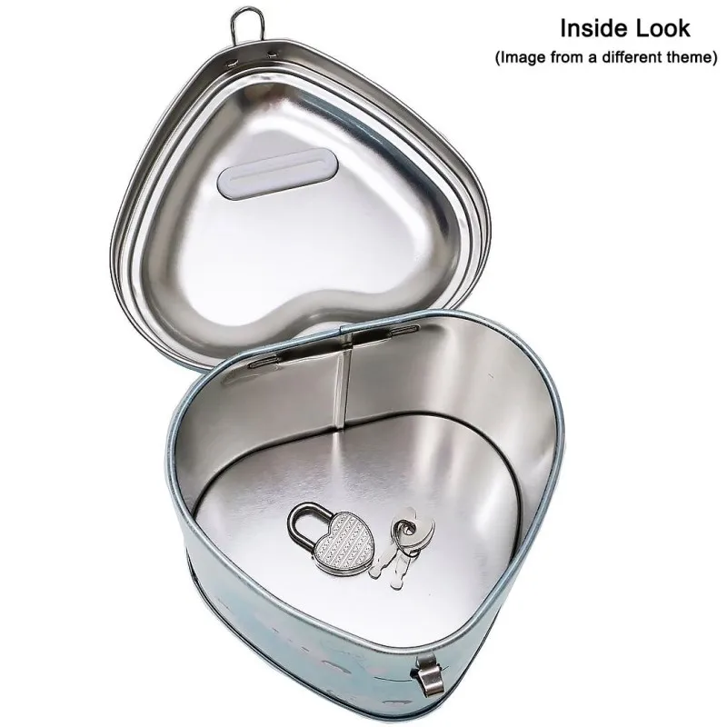 Heart-shaped Tin Can Coin Bank for Kids Metal Tin Piggy Bank Wholesale Small Cute Cartoon Coin Holder Save Coin Car Tin Box LXS