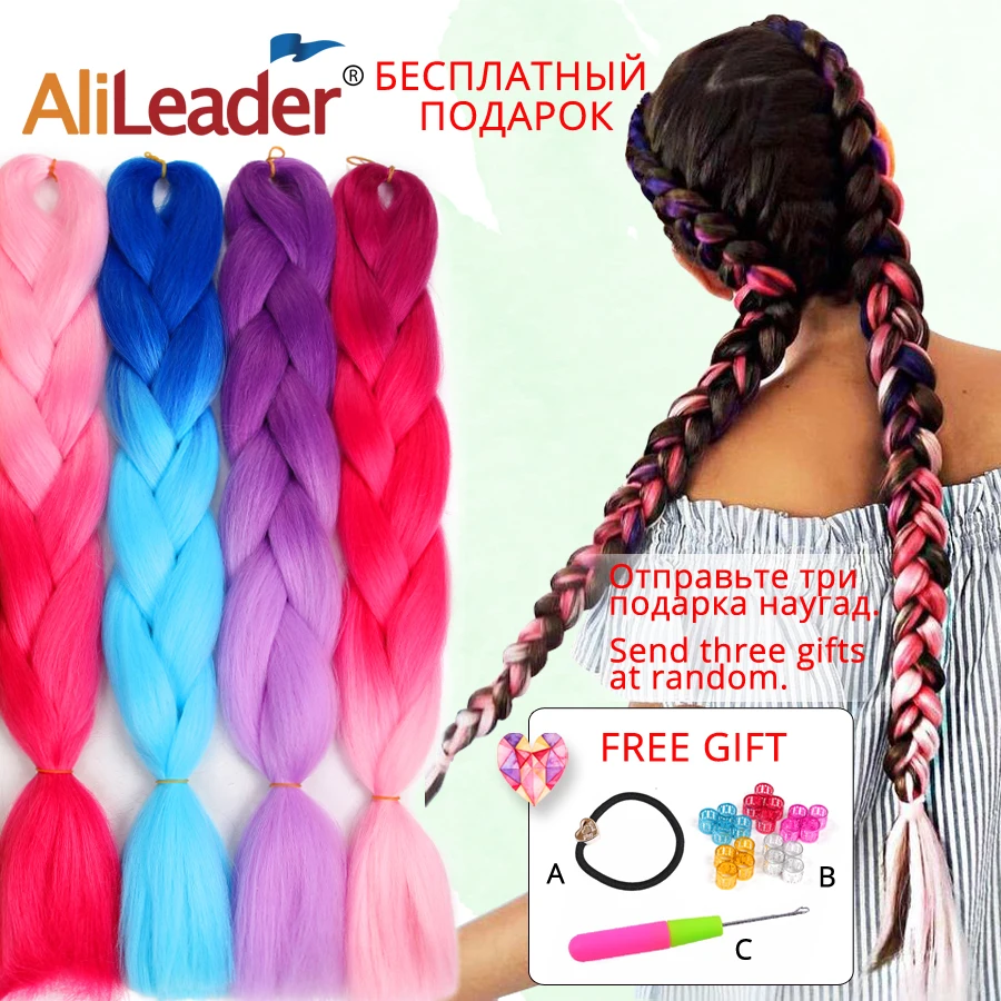 AliLeader Wholesale Super Crochet Box Braids Ombre Jumbo Braiding Hair