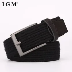 Fashion Women Real Leather Fabric Elastic Belt
