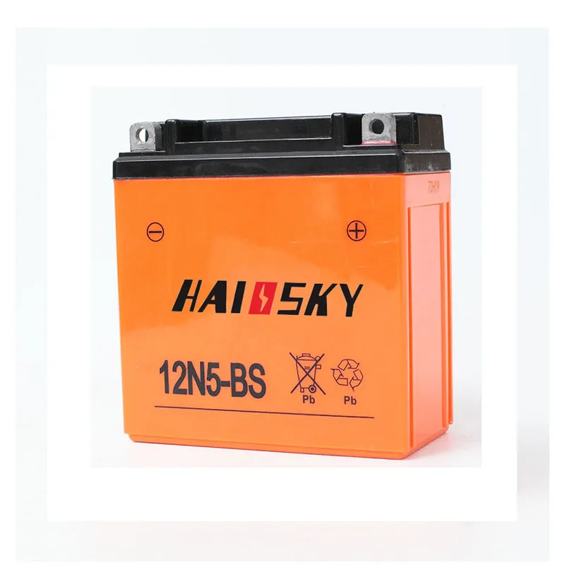 Haissky 12N5-BS 12v 5ah for suzuki gn125 motorcycle battery price in pakistan