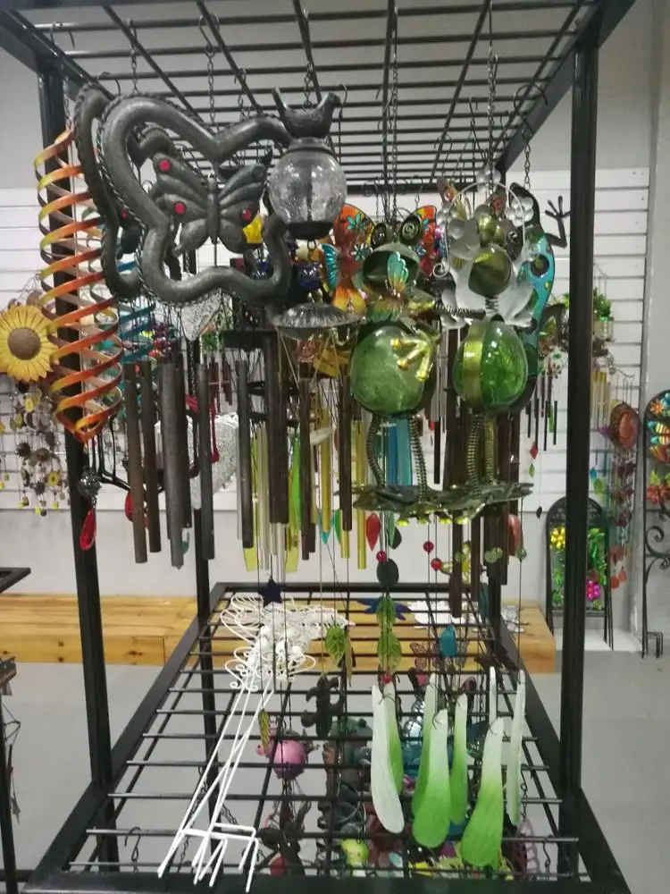 Outdoor metal garden butterfly decoration hanging brass wind bell chimes wedding garden decoration garden supplies decoration