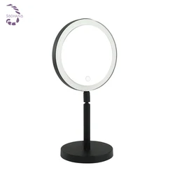 new product 8 inch cosmetic magnifying mirror with black color led mirror
