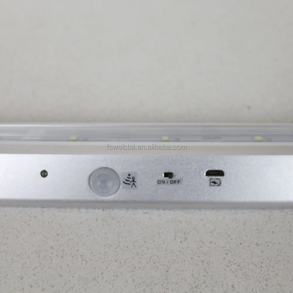 400 мм портативный магнитный Алюминиевый датчик освещения для кухонного шкафа с USB-портом зарядки и перезаряжаемой литий-ионной батареей CE ROHS FCC