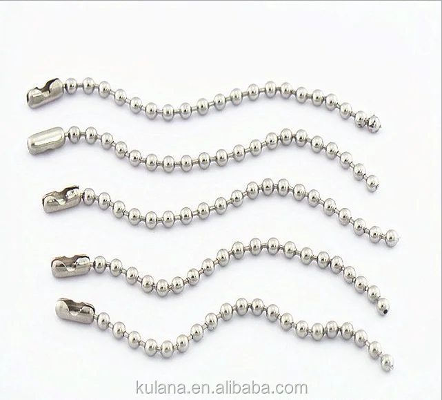 1.5mm Wide Stainless Steel Round Colored Metal Ball Chain
