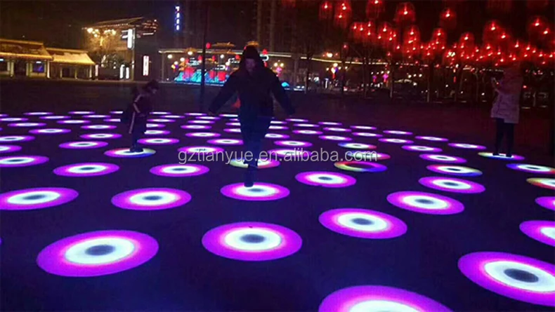 Whole Sale 30CM Rainbow Circle Led Dance Floor DJ Disco Nightclub DMX 3D Time Tunnel RGB LED Light with Voice